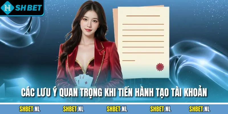 Các lưu ý quan trọng khi tiến hành tạo tài khoản